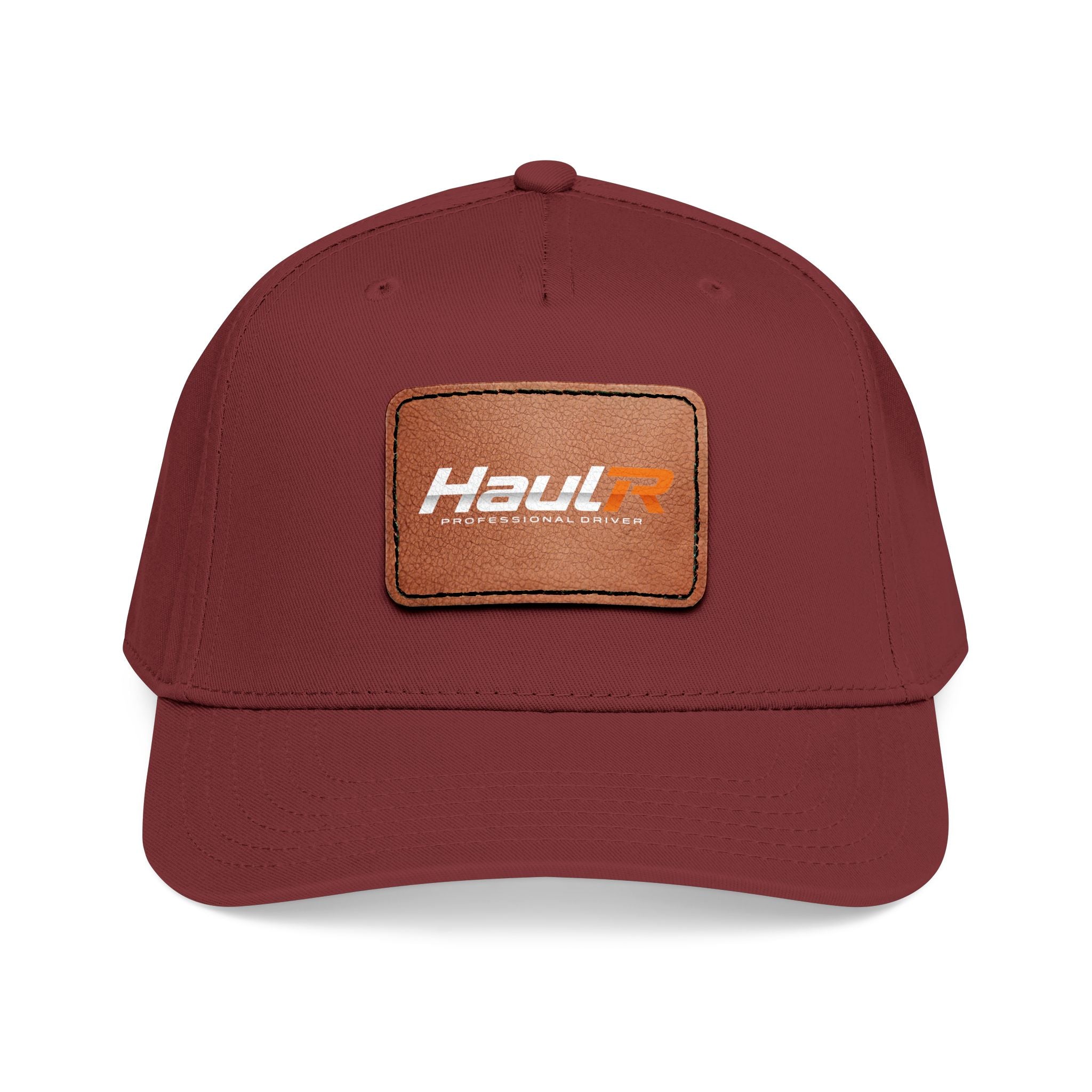 Leather Patch Baseball Cap — 'Haul' Logo Mid-Profile Hat