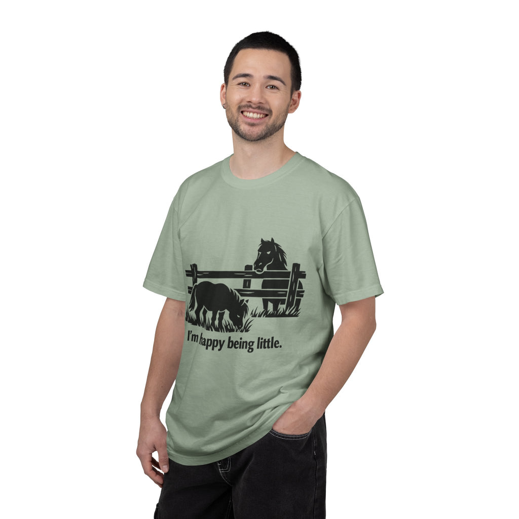 Miniature Pony T-Shirt — "I'm happy being little." Horse Lover Tee