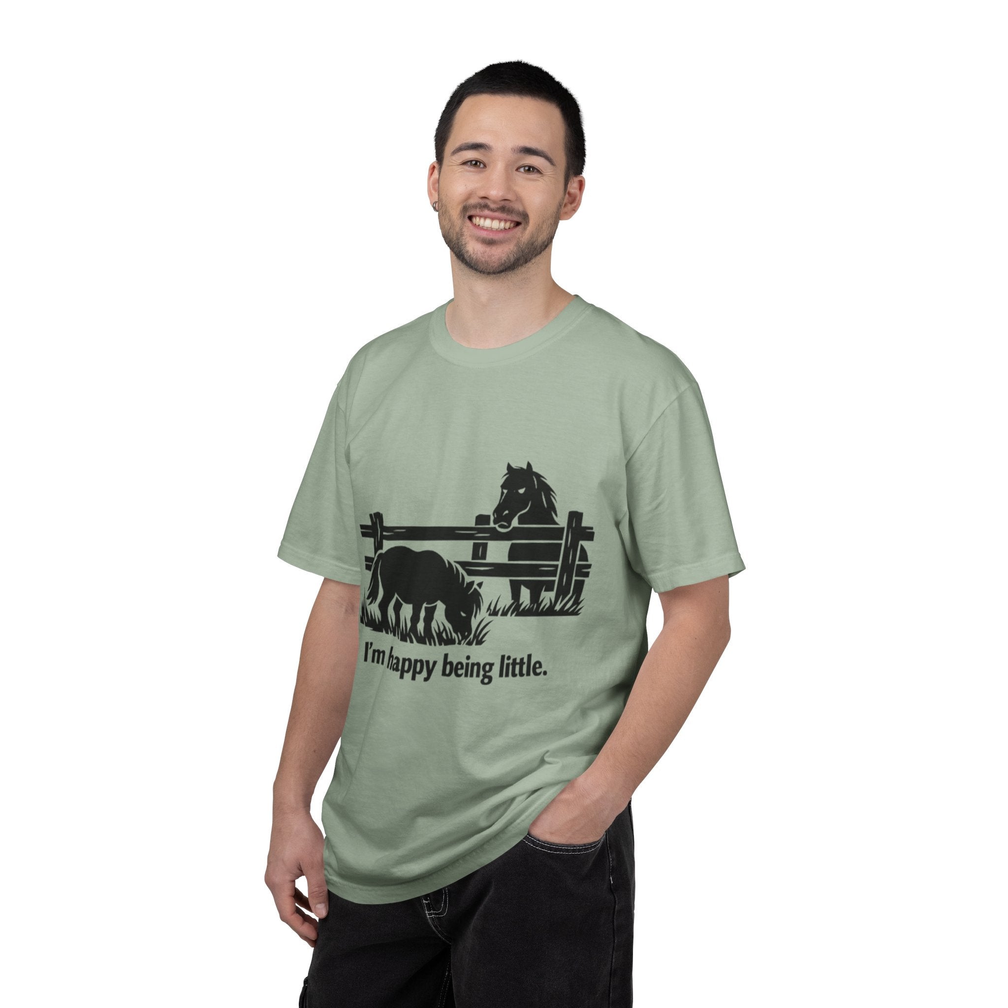 Miniature Pony T-Shirt — "I'm happy being little." Horse Lover Tee