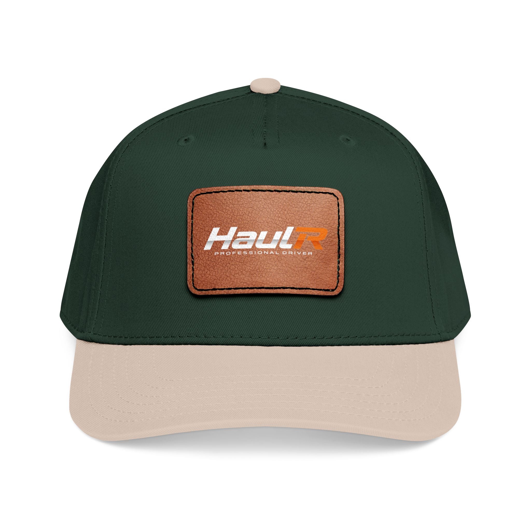 Leather Patch Baseball Cap — 'Haul' Logo Mid-Profile Hat