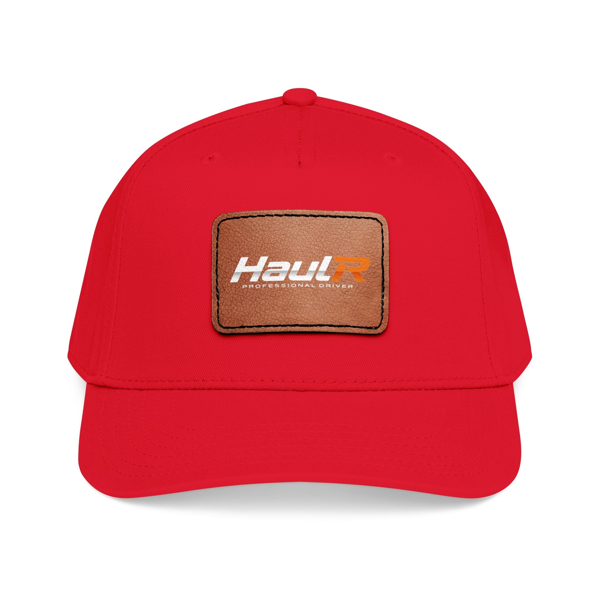 Leather Patch Baseball Cap — 'Haul' Logo Mid-Profile Hat