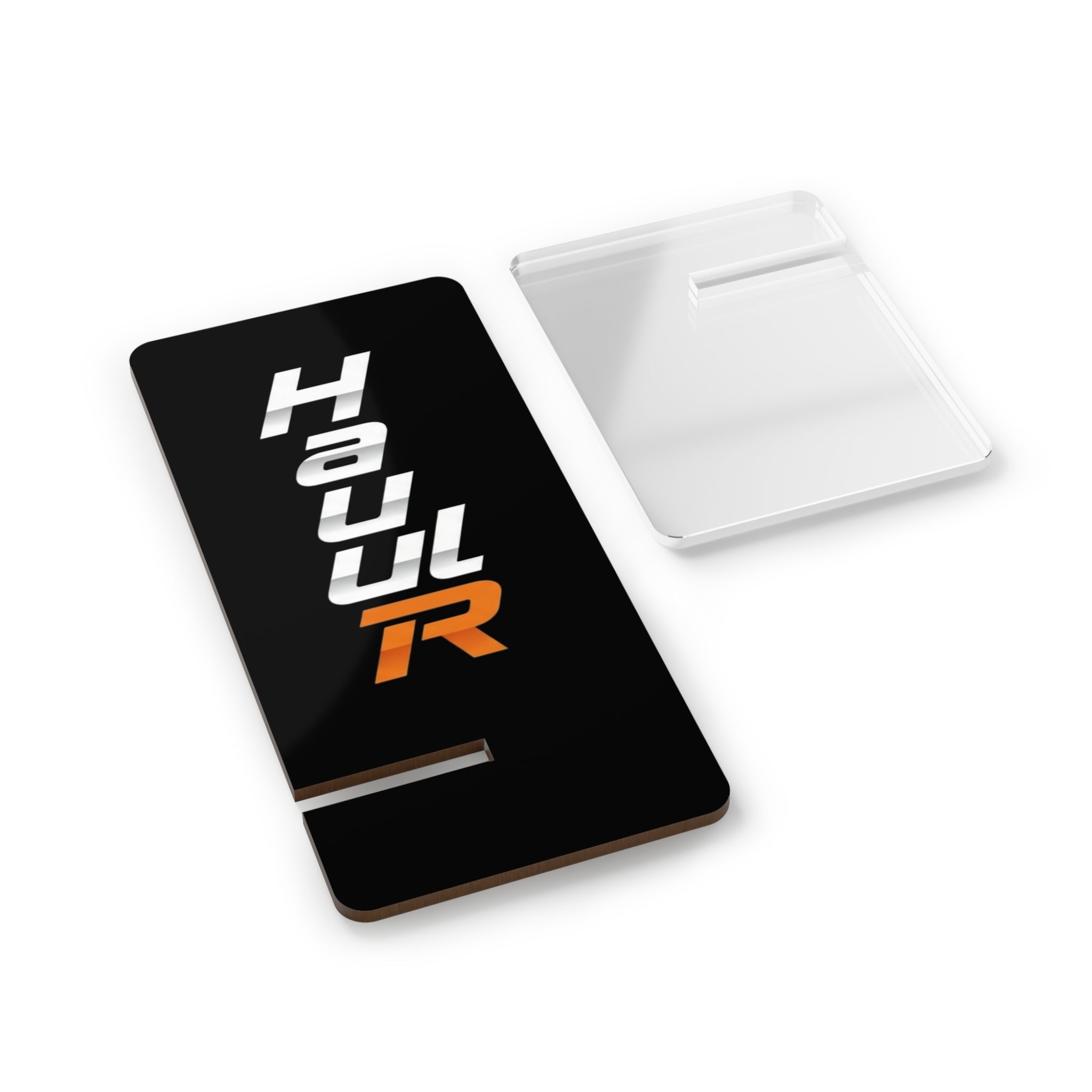 Phone Stand — Black 'HaulR' Vertical Logo Mobile Display Stand
