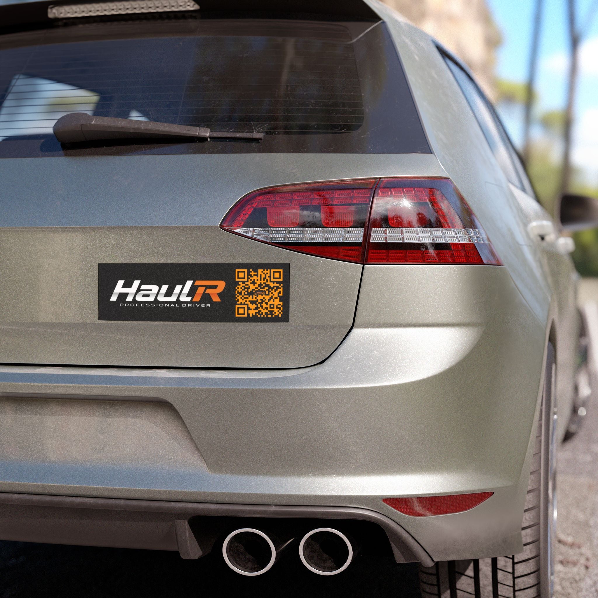 HaulR Professional Driver QR Car Magnet — Black & Orange Fleet Sign