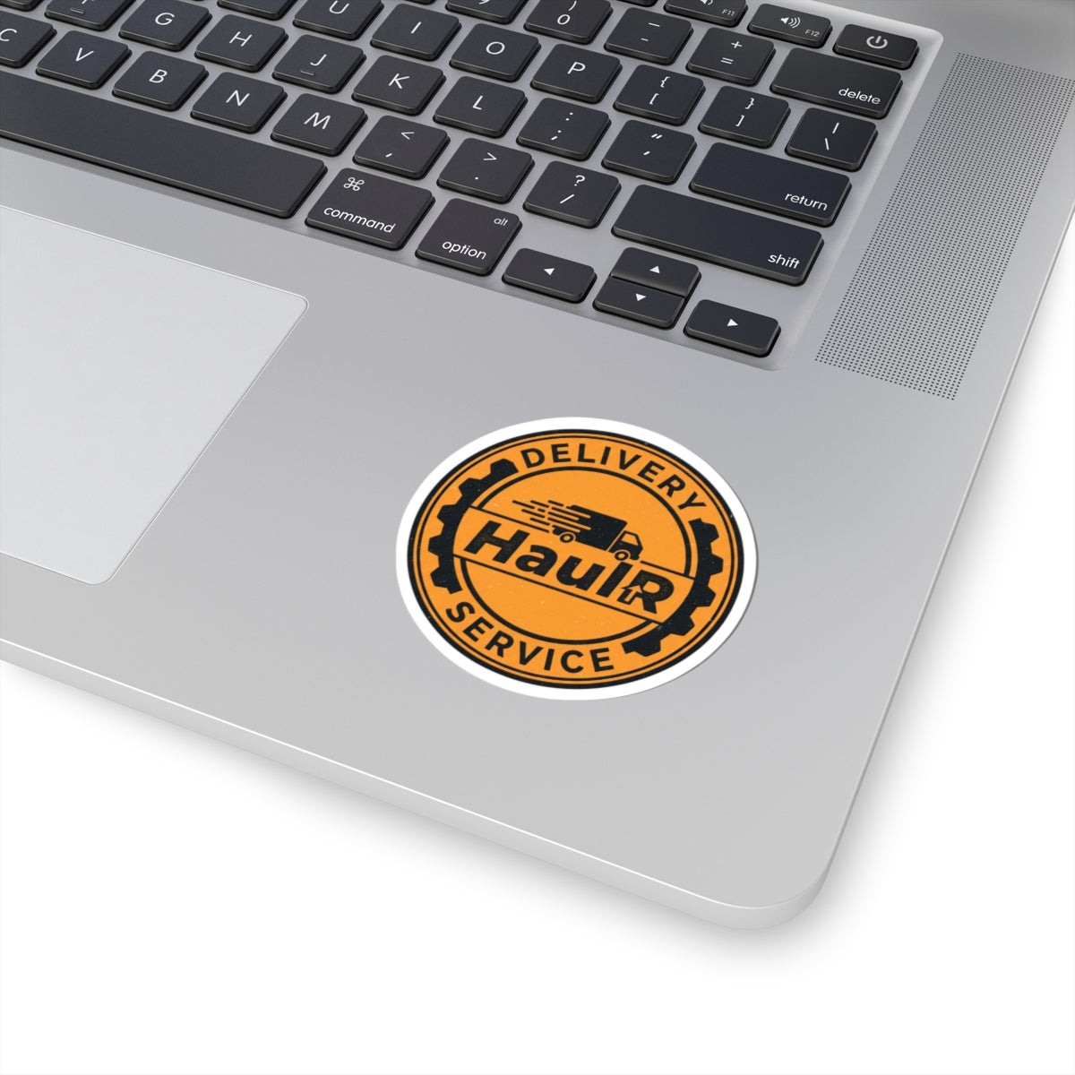 HaulR Delivery Service Round Kiss-Cut Sticker – Truck Logo Decal for Laptops, Water Bottles & Trucks