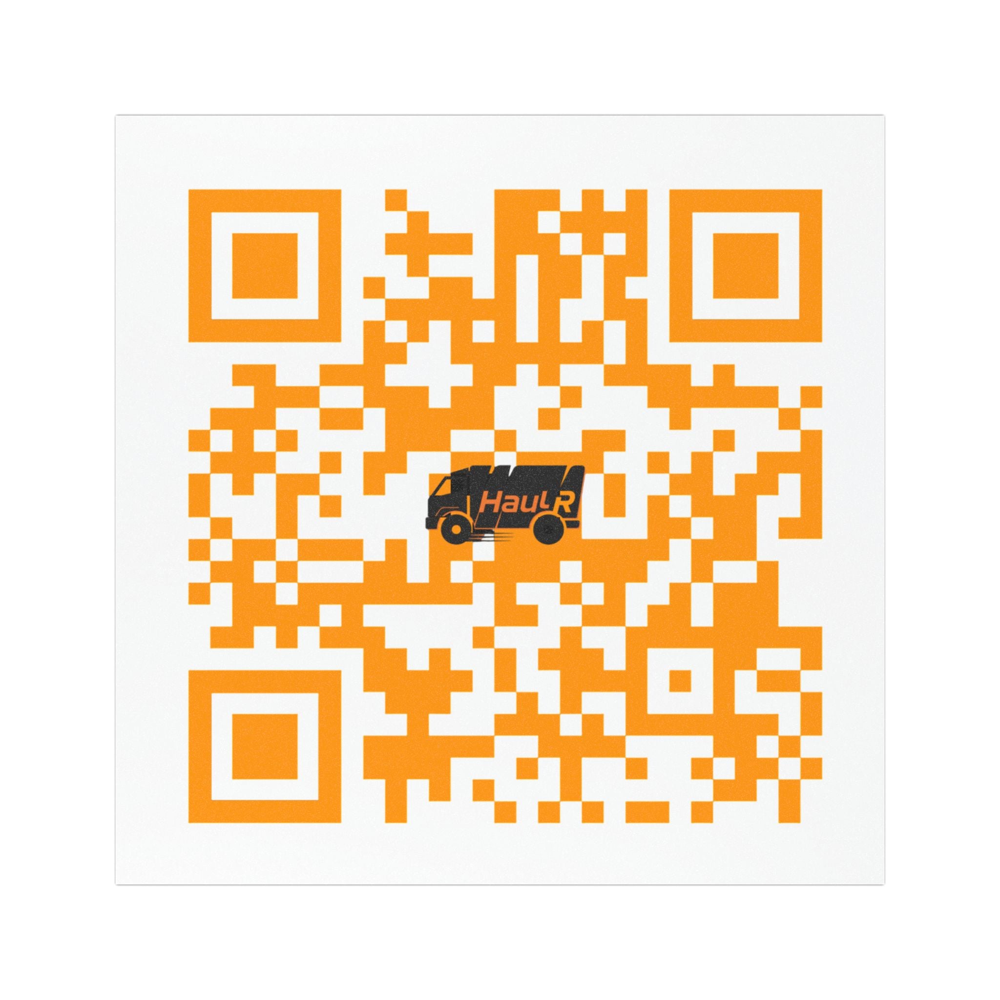 Custom QR Code Car Magnet — Orange QR with HaulR Logo