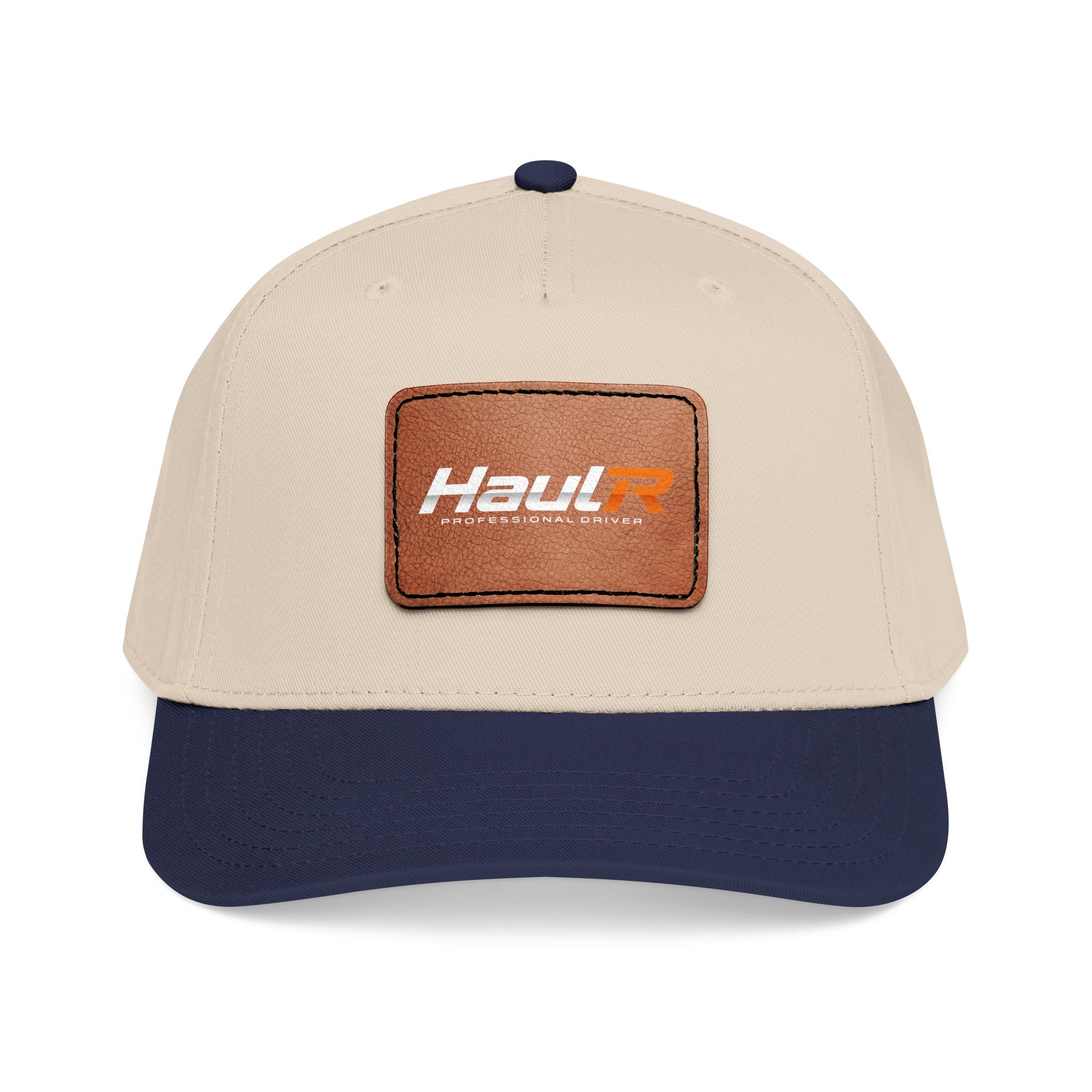 Leather Patch Baseball Cap — 'Haul' Logo Mid-Profile Hat