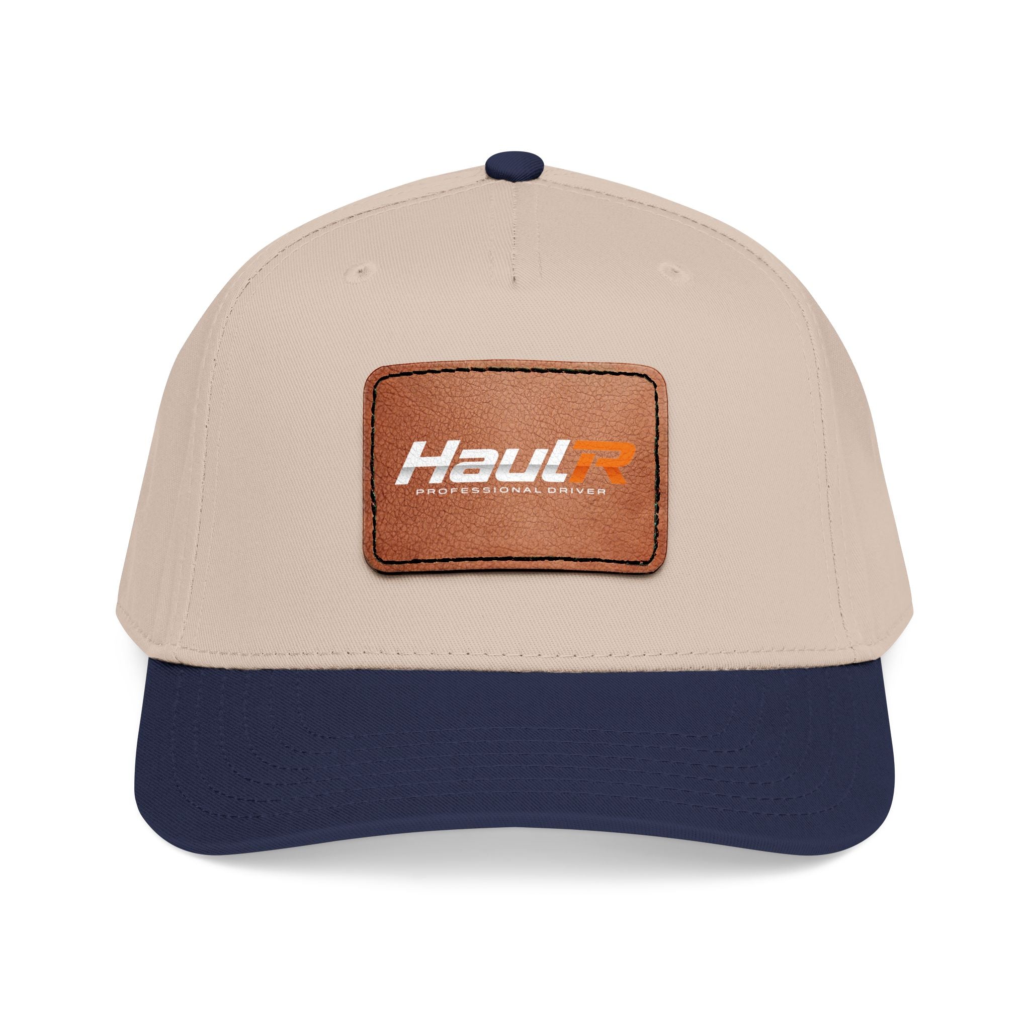 Leather Patch Baseball Cap — 'Haul' Logo Mid-Profile Hat