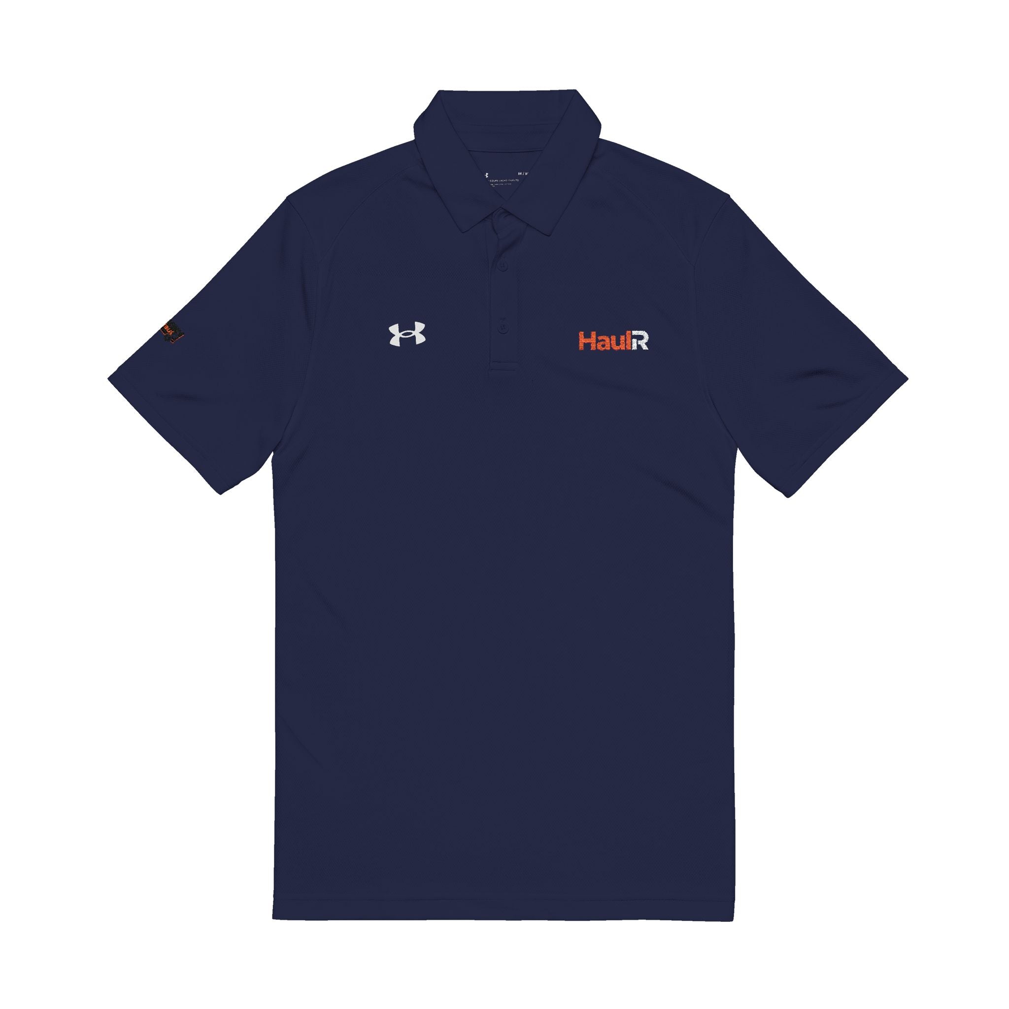 Men's Embroidered White Polo Shirt - 'Hau!' Logo Under Armour