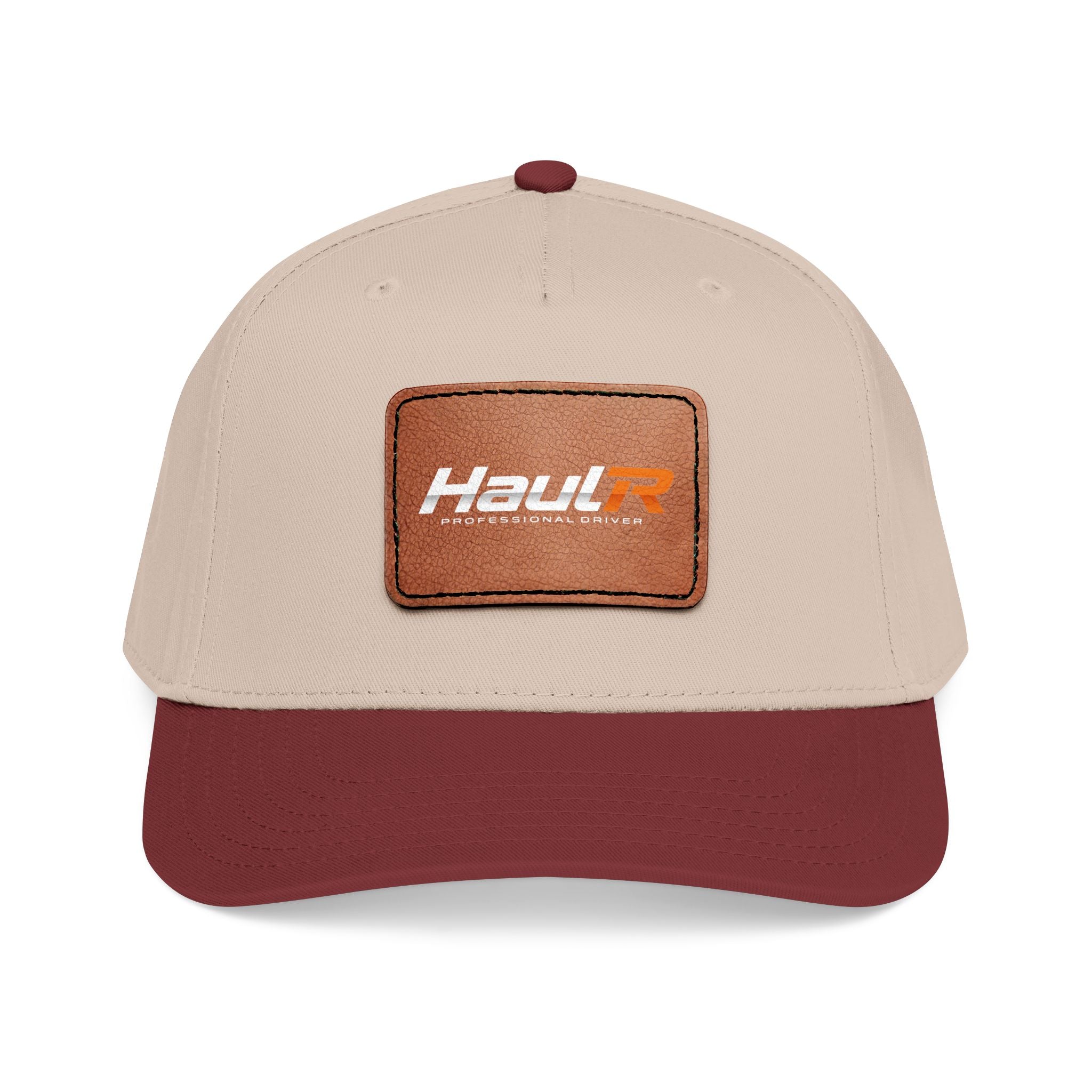 Leather Patch Baseball Cap — 'Haul' Logo Mid-Profile Hat