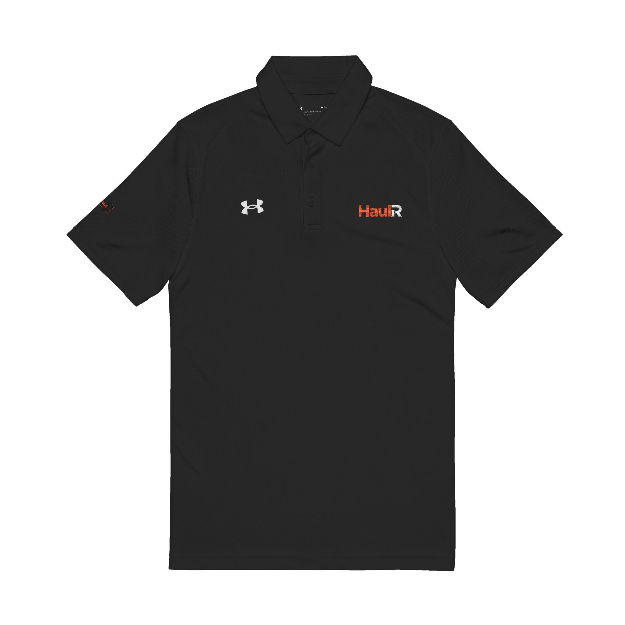 Men's Embroidered White Polo Shirt - 'Hau!' Logo Under Armour