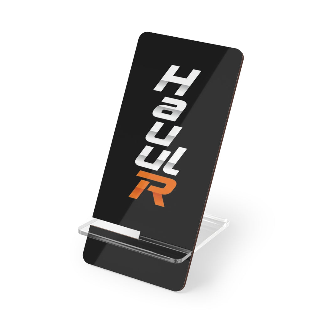 Phone Stand — Black 'HaulR' Vertical Logo Mobile Display Stand