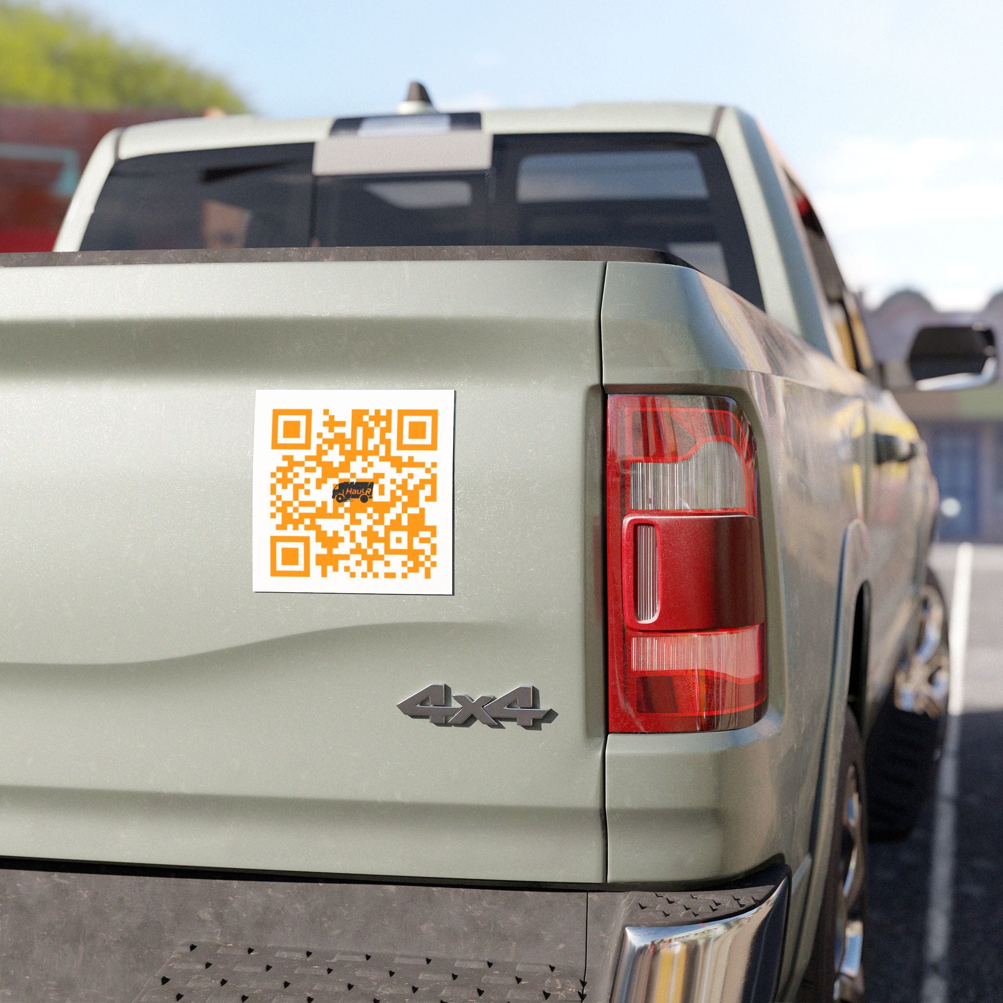 Custom QR Code Car Magnet — Orange QR with HaulR Logo